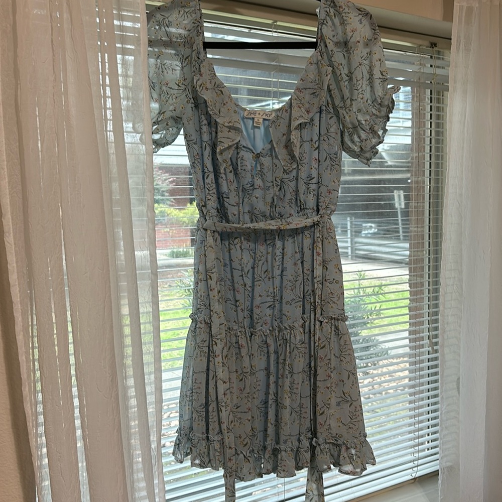 SHE + SKY blue floral mini dress